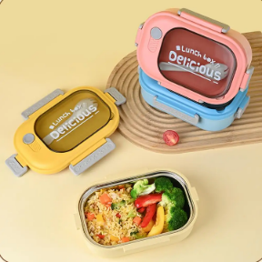 TEDEMEI stainless steel lunch box, available in yellow.